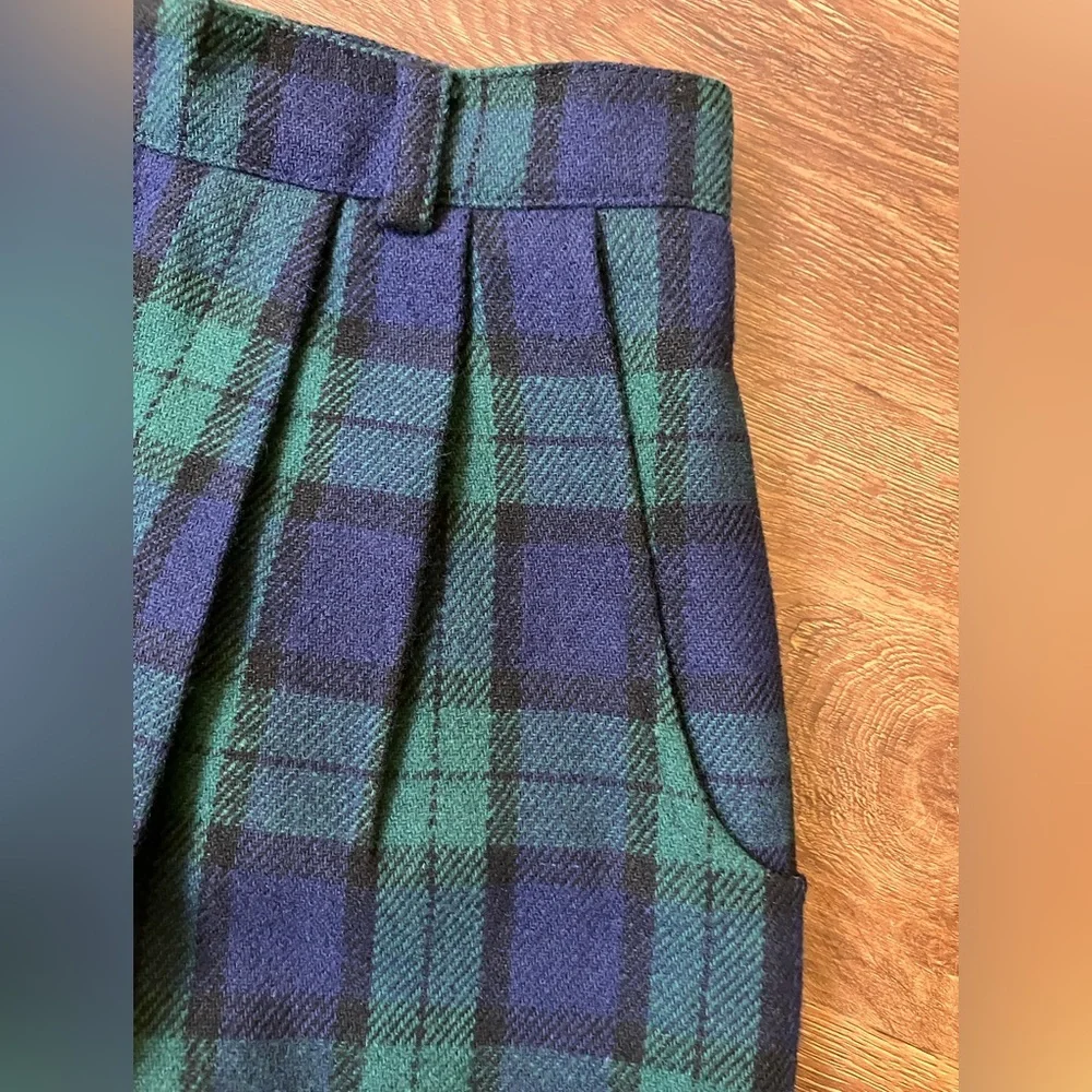Vintage '80s/90s Savannah Blackwatch Plaid High Waist Mom Shorts Wool Blend XS/S